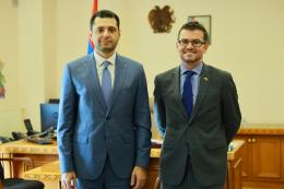 Министр окружающей среды Амбарцум Матевосян встретился с послом Соединенного Королевства в Армении Джоном Галлахером