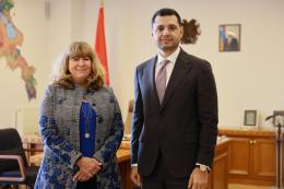 Շրջակա միջավայրի նախարար Համբարձում Մաթևոսյանն ընդունել է ՄԱԿ-ի Կենսաբանական բազմազանության մասին կոնվենցիայի գործադիր քարտուղար տիկին Աստրիդ Շոմեյքերին