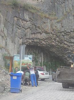 The Symphony of stones or the structure installed on the territory of the natural monument "basalt organ" has been dismantled