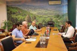 Minister of Environment Hakob Simidyan met Aram Gharibyan, Consultant on economic programs of the Regional Development and Competitiveness Fund "Dar", Vladimir Babayan, legal adviser, and Ashot Bleyan, consultant of educational programs