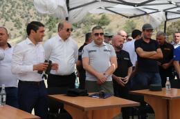 Minister of the Environment Hakob Simidyan followed the demonstration tactical exercise on the topic "The implementation of works to extinguish large fires in forest areas", held on the territory of the Khosrov State Reserve