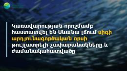 The government's decision approved the permissible norms of commercial whitefish fishing in Lake Sevan