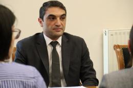 Environment Minister Hakob Simidyan met the delegation led by UNICEF Representative in Armenia Kristin Vaigand